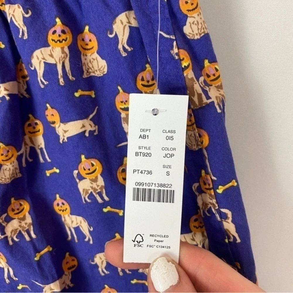 NWT J Crew 100% Cotton Printed Boxer‎ Underwear Size Small Halloween Pumpkin Dog